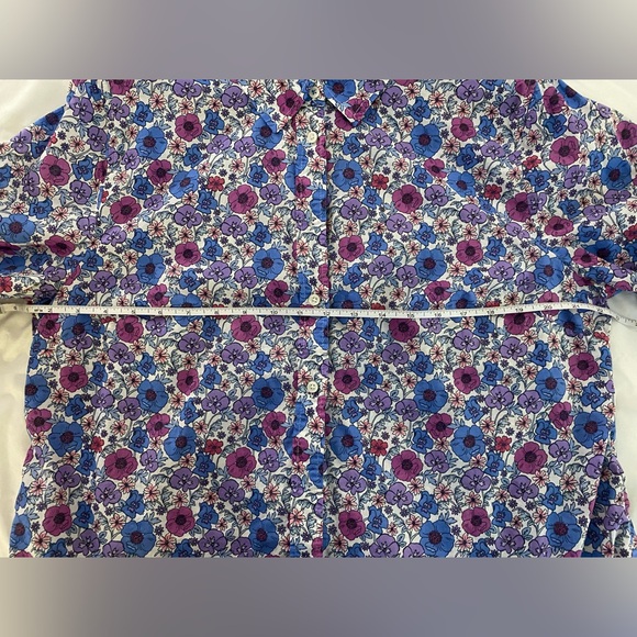Talbots Blue and Purple Floral Button Down Shirt - Picture 11 of 11